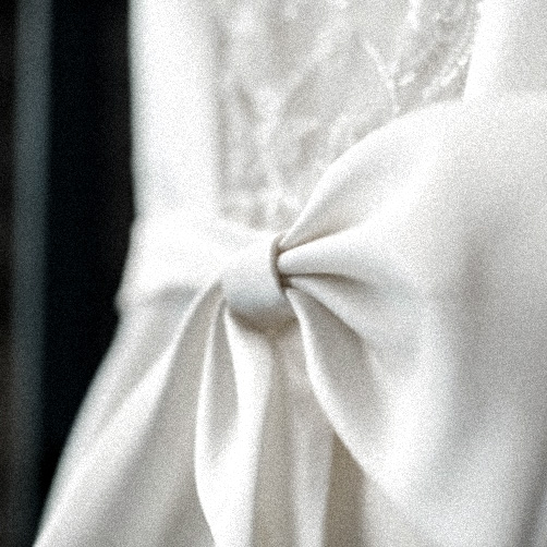 noeud robe de mariée n&b